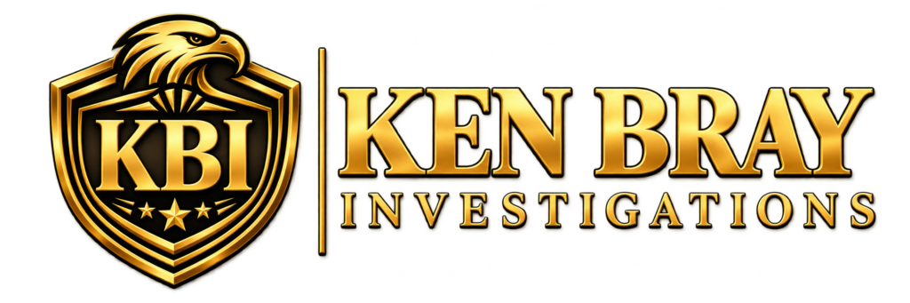 Ken Bray Investigations logo featuring the KBI eagle and shield